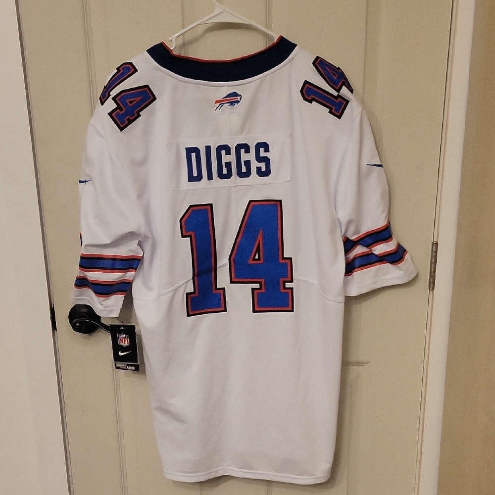 Buffalo Bills Stefon Diggs White and Blue Football Jersey NFL